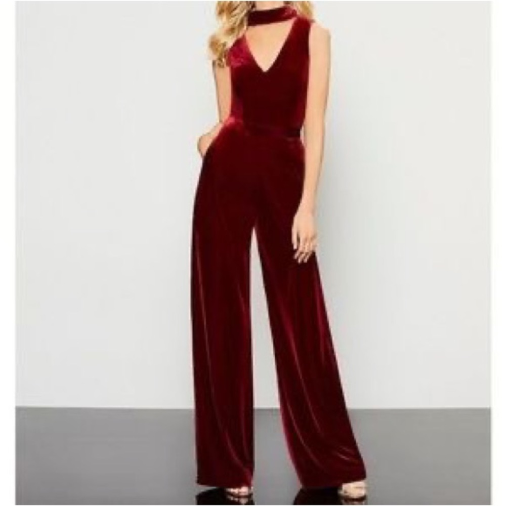 Red Velvet Jump Suit NWOT